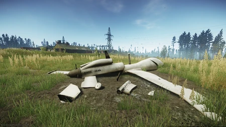 Le premier drone se trouve à l'est du village abandonné du marais.