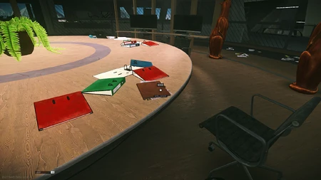 On the table of the recreation conference room (R21)