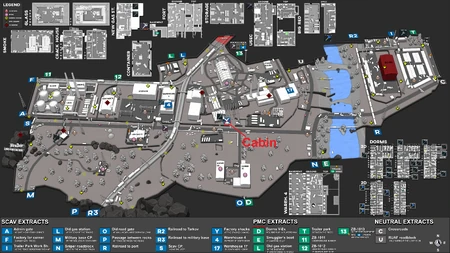 Emplacement du préfabriqué indiqué sur la carte