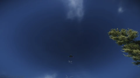 Letadlo odpaluje světlice protiopatření.