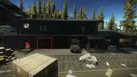 Le garage au nord du chalet.