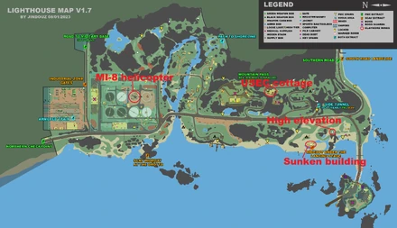Emplacements indiqués sur la carte