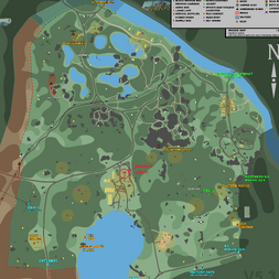 Emplacement du baraquement indiqué sur la carte