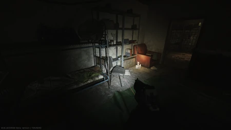 Stashing location 3 at the chair in the back right room with the bunks