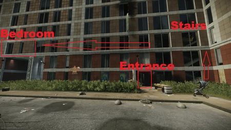 Way to apartment 34 from outside via house no. 2 staircase