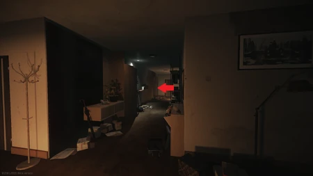 Hallway in apartment 34 with breakthrough