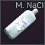 Marked bottle of saline solution icon