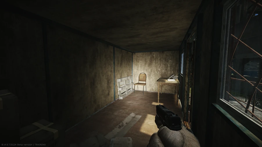 Inside the portable cabin