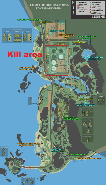 Zone approximative en rouge sur carte