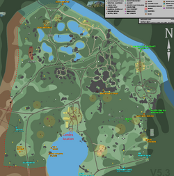 Emplacement du tas de planches indiqué sur la carte