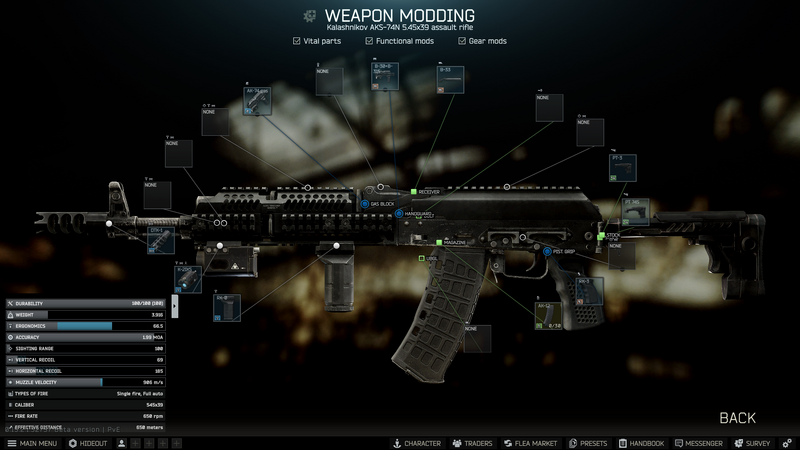 Not my images but look at the level of gun customization in escape from  tarkov. This in a simplified way and a realistic character smith would be  great for the next game