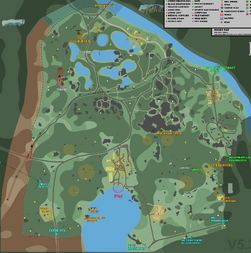 Emplacement du ponton indiqué sur la carte