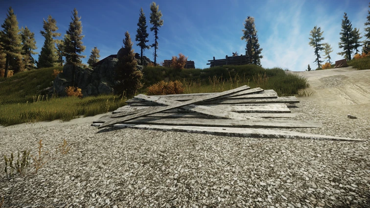 Pile of wood near the pier where the camera need to be placed