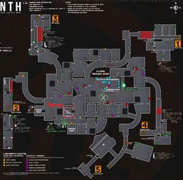 Observation room room location marked on map