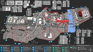 Zone des frappes des douanes indiquée sur la carte