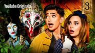 Bretman alongside Rosanna Pansino, Garuda, and Kali in the thumbnail of A Deal With A Demon