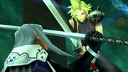 Cloud cara a cara con Sefirot dissidia