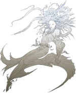 Ilustración de Cosmos por Yoshitaka Amano en Dissidia 012