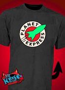 Una camiseta con el logo de Planet Express.