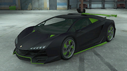 Zentorno de color único con matrícula H3RO en GTA Online: Importaciones/Exportaciones.