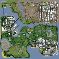 Mapa con las ubicaciones del arma en Grand Theft Auto: San Andreas.