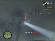 El helicóptero de la policía en la mira.