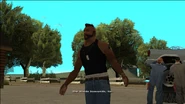 CJ molesto por el saludo