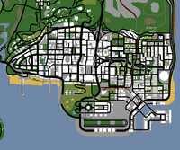 Mapa de Los Santos en GTA: San Andreas.
