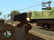 Carl asesinando a un miembro de Los Santos Vagos.