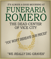 Logo de funeraria Romero.