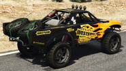 Parte trasera de la Trophy Truck con tapicería Western Motorcycle.