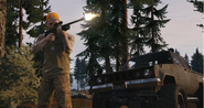 Cletus cazando, junto a una Rebel