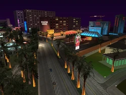 Vista panorámica de Las Venturas por la noche.