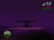 El avión ya en la altura de las nubes.