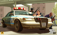 Artwork del Stanier de la LCPD de Grand Theft Auto IV.
