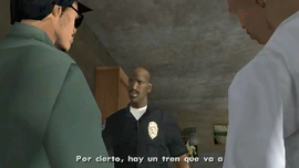 Tenpenny informando sobre el tren.