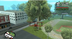 El RC baron volando sobre San Fierro.