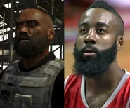 El soldado comparado con James Harden.