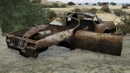 Un Faction abandonado en Sandy Shores, en GTA V.