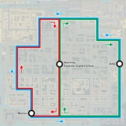 Líneas de tren del distrito.