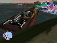 Parte trasera de un Cuban Jetmax en Grand Theft Auto: Vice City.