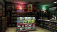 Interior de las tiendas, vista del mostrador.