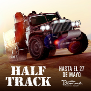 Imagen promocional del Half-track en las Bonificaciones de GTA Online (Mayo 2020 Parte 3).