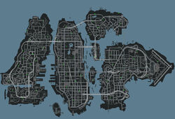 Mapa con la ubicación de las gaviotas (GTA IV: TLAD)