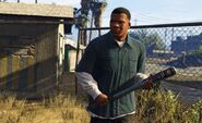 Franklin con un bate en GTA V