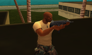 Victor Vance con un micro subfusil en GTA: VCS.