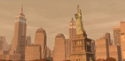 La Estatua de la Libertad en GTA IV sostiene el mayor aviso para Niko Bellic  de que no se acerque a Liberty City