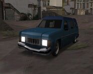 Un Romero modificado en Grand Theft Auto: San Andreas.