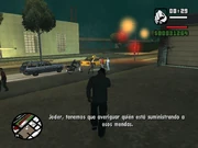 Cesar hablando con CJ.