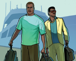 Artwork de Vic y Lance en GTA: VCS.